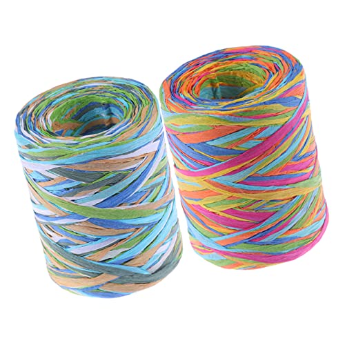 Hemobllo 2 Rollen Bunte Raffia Schnur DIY Geschenkband für Geschenkverpackung Basteln Dekoration Weihnachten Curling Ribbon Verpackungszubehör Hemobllo 2 Rollen Bunte Raffia Schnur DIY Geschenkband für Geschenkverpackung Basteln Dekoration Weihnachten Curling Ribbon Verpackungszubehör von Hemobllo