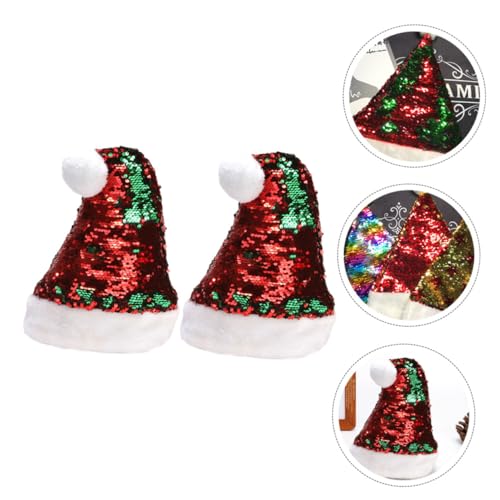Hemobllo 2 STÜCK Weihnachtsmütze mit Wendbaren Pailletten und Kurzem Plüsch Klassische Rote Mütze Atmungsaktiv und Langlebig Glänzend für Weihnachtsfeier und Party Unisex Festliches Design Hemobllo 2 STÜCK Weihnachtsmütze mit Wendbaren Pailletten und Kurzem Plüsch Klassische Rote Mütze Atmungsaktiv und Langlebig Glänzend für Weihnachtsfeier und Party Unisex Festliches Design von Hemobllo