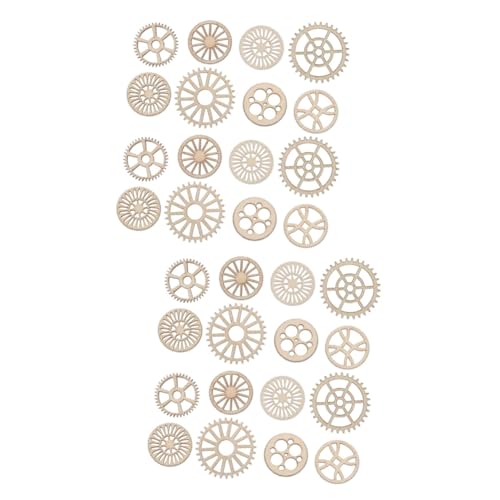 Hemobllo 2 Sätze Holzwanddekoration Kunsthandwerk Wohnkultur Ornament Home Decor Accessoire Wanddekoration Aus Holz Bastelgetriebe Holz Holzanhänger Kleines Zahnraddekor 100 Stück * 2 von Hemobllo