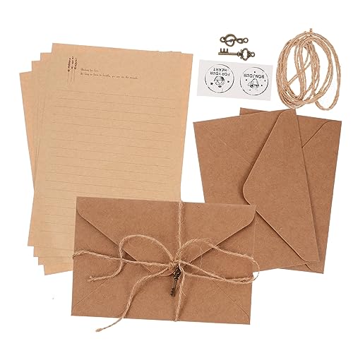 Hemobllo 2 Sätze Retro Briefpapier Set mit Umschlägen Teilig Dickes Schreibpapier für Briefe Notizen Danksagungen Vintage Reisebriefpapier für Kreative Texte und Persönliche Nachrichten von Hemobllo