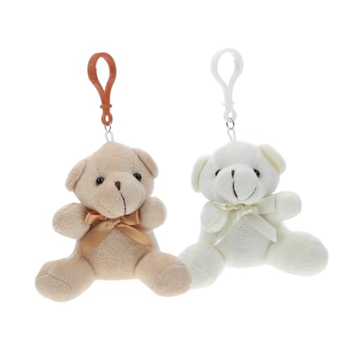 Hemobllo 2 Stück Bogenpuppe Geburtstags-Minibär Mini-Plüschbär ausgestopfter Bär Stofftiere Plüschtier mit Bärenanhänger Miniatur-Kuscheltiere Kleiner Bär Bärenschmuck PP Baumwolle von Hemobllo