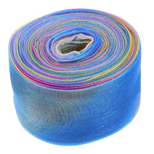 Hemobllo 2 Stück Chiffonband mit Regenbogen Farbverlauf Transparentes Geschenkband für Hochzeitsdekoration Blumengestecke Geschenkverpackung Vielseitiges Bastelband von Hemobllo