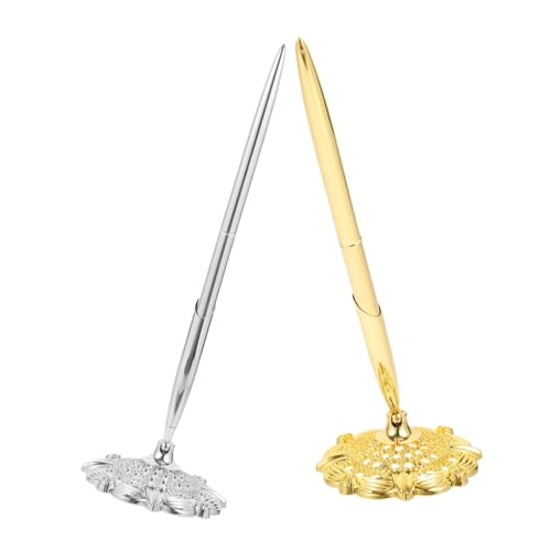 Hemobllo 2 Stück Eleganter Kugelschreiber mit Ständer Stilvolle Metall Ballpointpens Gold und Silber Multifunktional für Bank Büro Hochzeit Komfortabel Ergonomisch Stabiler Halter Hemobllo 2 Stück Eleganter Kugelschreiber mit Ständer Stilvolle Metall Ballpointpens Gold und Silber Multifunktional für Bank Büro Hochzeit Komfortabel Ergonomisch Stabiler Halter von Hemobllo