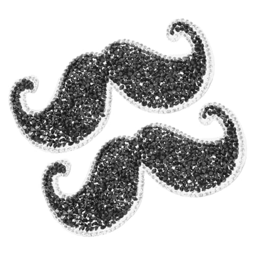 Hemobllo 2 Stück Große Bügelbilder Patches zum Aufbügeln für Kleidung Reparatur Jacken Hüte Taschen Jeans Applikationen DIY Mustache Clothes Patch von Hemobllo