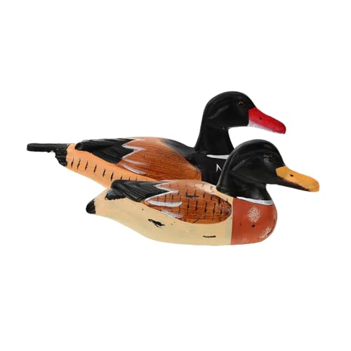 Hemobllo 2 Stück Holzente Deko Teilig Handgefertigte Enten Skulptur Hochzeit Wohnkultur Holzfigur Hochzeitsschmuck für Tischdeko von Hemobllo