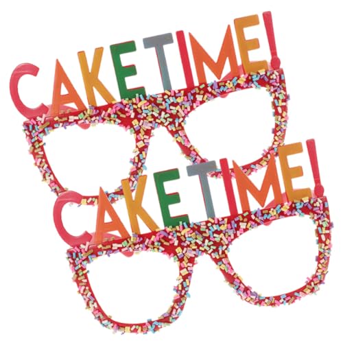 Hemobllo 2 Stück Lustige Geburtstagsbrillen Rote Party Eyeglasses Fotorequisite Kuchen Dekoration Spaßiges Accessoire für Erwachsene und Geburtstagsparty von Hemobllo