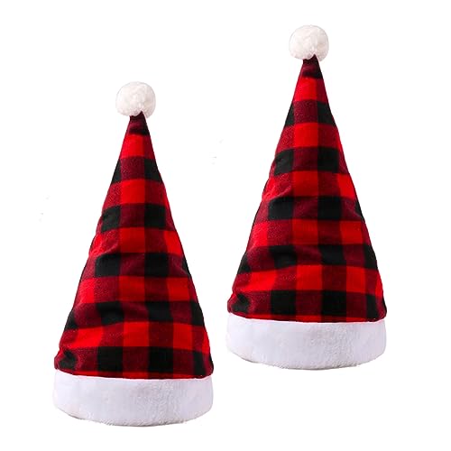 Hemobllo 2 Stück Rote und Schwarze Karomuster Weihnachtsmützen für Erwachsene Leichte Wiederverwendbare Partyhüte als Festliche Kopfbedeckung und Fotorequisiten für Weihnachtsfeiern und Hemobllo 2 Stück Rote und Schwarze Karomuster Weihnachtsmützen für Erwachsene Leichte Wiederverwendbare Partyhüte als Festliche Kopfbedeckung und Fotorequisiten für Weihnachtsfeiern und von Hemobllo