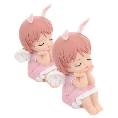 Hemobllo 2 Stück Teiliges Cake Toppers Mädchen Engel Figuren Niedliche Cartoon Tortendeko für Kindergeburtstag Vielseitige Party und Tischdekoration Detailreiche Verarbeitung Vielseitig von Hemobllo
