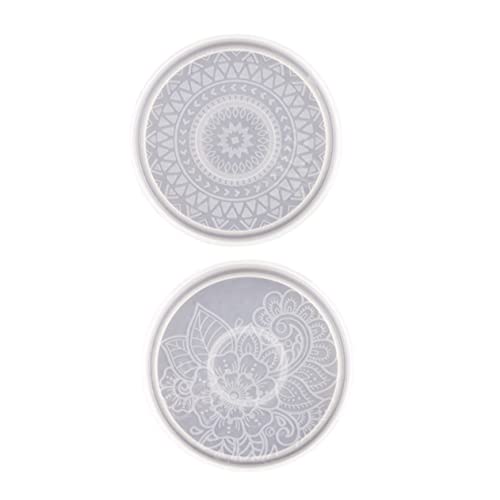 Hemobllo 2 Stück Teiliges DIY Silikonform Mandala Untersetzer Gießform für Handgemachte Epoxidharz Tischmatten Runde Kreative Coaster Mold für Kaffeetassenuntersetzer Hemobllo 2 Stück Teiliges DIY Silikonform Mandala Untersetzer Gießform für Handgemachte Epoxidharz Tischmatten Runde Kreative Coaster Mold für Kaffeetassenuntersetzer von Hemobllo