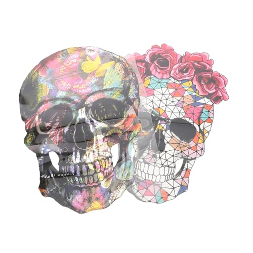 Hemobllo 2 Stück Teiliges Halloween Bügelbild Set mit Schädelmotiven DIY Heat Transfer Patches für Kleidung Leichte Textilaufnäher Einfache Anwendung mit Haushaltseisen Trendige Deko für Hemobllo 2 Stück Teiliges Halloween Bügelbild Set mit Schädelmotiven DIY Heat Transfer Patches für Kleidung Leichte Textilaufnäher Einfache Anwendung mit Haushaltseisen Trendige Deko für von Hemobllo