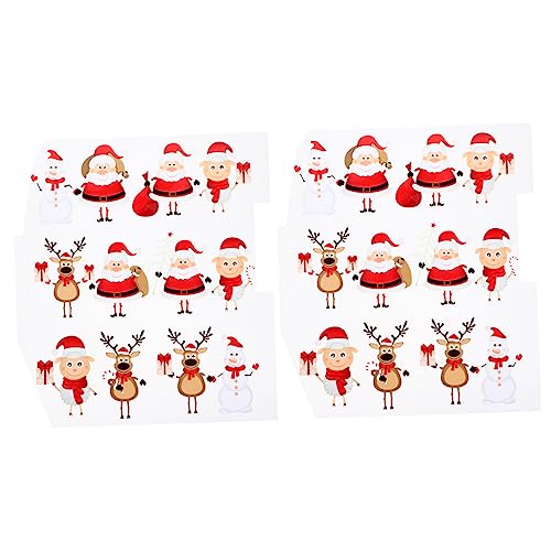 Hemobllo 2 Stück Teiliges Weihnachts Bügelbild mit Wasserdichten Bunten DIY Textilaufnähern Hitzebeständigen Applikationen für Kleidung zum Dekorieren und Reparieren von Xmas Motiven von Hemobllo