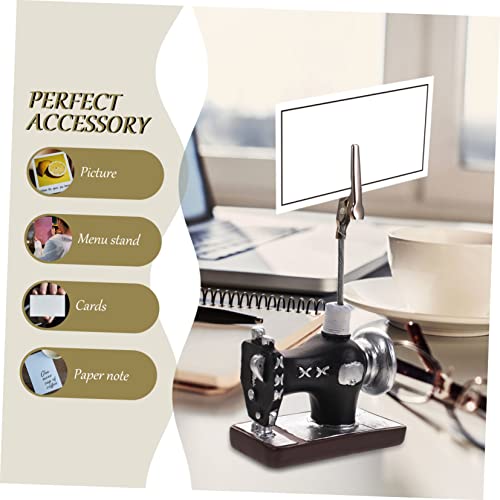 Hemobllo 2 Stück Vintage Resin Memo Clips mit Retro Nähmaschinen Design Multifunktionale Tischkartenhalter für Fotos Notizen Visitenkarten Dekorative Büroklammern aus Robustem Harz von Hemobllo