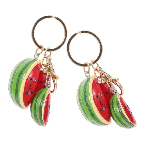 Hemobllo 2 Stück Wassermelonen-Schlüsselanhänger süße Schlüsselanhänger für Autoschlüssel Schlüsselanhänger Wassermelone Obst-Schlüsselanhänger Legierung von Hemobllo
