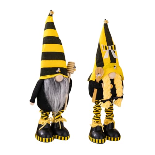 Hemobllo 2 Stück Zwergpuppe Zwerge dekorativ Sommer Mini Plüsch ausgestopft klein Tablett GNOME -Puppe Hausbedarf Bienenfestverzierung Festivalversorgung zwerg PVC von Hemobllo