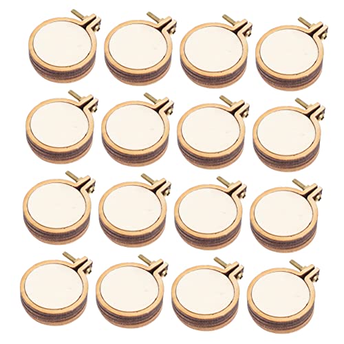 Hemobllo 20 Sätze Mini Holz Stickrahmen DIY Anhänger für Halsketten und Armbänder Langlebige Holzcharms mit Aufhängeloch zum Sticken und Schmuckbasteln von Hemobllo