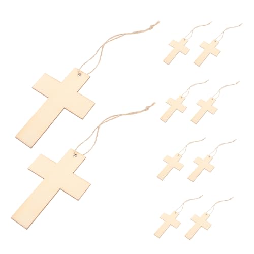 Hemobllo 20 Stück Teiliges Blanke Holzkreuze mit Löchern und Juteschnur Robuste DIY Holzanhänger zum Bemalen Vielseitige Holzrohlinge für Kirchen und Hochzeitsdekoration Langlebig und von Hemobllo