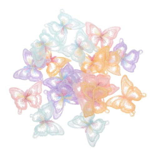 Hemobllo 20 Stück Teiliges Doppellagige Organza Schmetterling Aufnäher mit Stickerei zum Aufnähen Kleidung Taschen Brautkleid Verzierung Vielseitig und Detailliert von Hemobllo