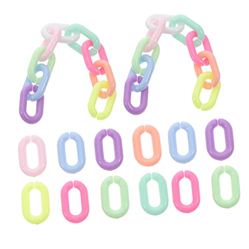 Hemobllo 200 Stück Acryl Kettenglieder Schnellverbinder Bunte Gliederkette für Taschen DIY Schmuck Basteln Vielseitig und Robust Kunststoff Glieder für Modeaccessoires von Hemobllo