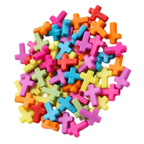 Hemobllo 200 Stück Bunte Cross Design Perlen mit Strapazierfähige DIY Schmuck Perlen für Armbandherstellung Lose Spacer Beads für Kreative Halsketten und Bastelprojekte von Hemobllo