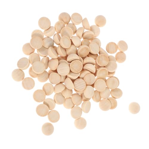 Hemobllo 200 Stück Teiliges Halbe Holzperlen Naturbelassene Glatte Halbkugeln für DIY Schmuck Basteln Langlebige Abriebfeste Holzperlen ohne Grate für Kreative Handarbeiten und von Hemobllo