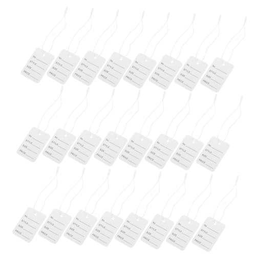 Hemobllo 2000 Stück Preisschild Tag Waren -Tags Anstecknadeln weiß Hang-Tag-Vorlage Spezialseil für Hangtags Hängeetiketten für Neugeborene große Hängeetiketten Yard Sale Tags Papier von Hemobllo