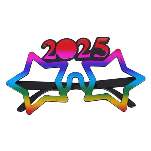 Hemobllo 2025Nummer Neujahrsbrille mit Zahlendesign Lustige Partybrille für Silvester Feiern Leichtes und Robustes PC Material Foto Requisite für Unvergessliche von Hemobllo