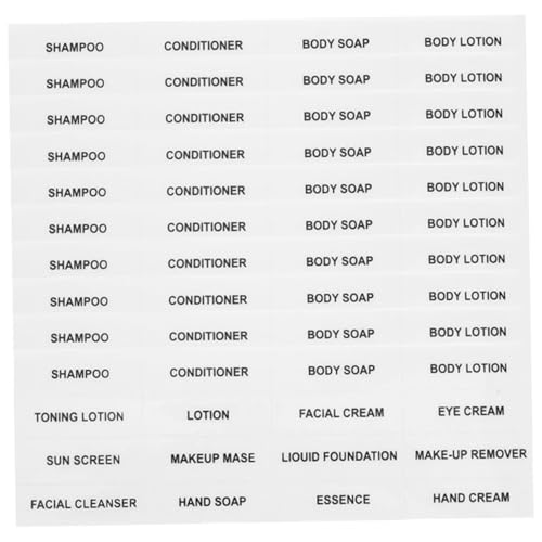 Hemobllo 20Blätter Kosmetikflaschen Nachfüllbare Aufkleber für Hautpflegeprodukte Selbstklebend für Reise Flaschen Shampoo Organisationsetiketten von Hemobllo