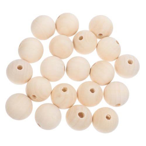Hemobllo 20Stücke Große Holzkugeln Unvollendete Holzperlen für DIY Schmuck Runde Holzperlen mit Großem für Armbänder Ketten und Bastelprojekte Hemobllo 20Stücke Große Holzkugeln Unvollendete Holzperlen für DIY Schmuck Runde Holzperlen mit Großem für Armbänder Ketten und Bastelprojekte von Hemobllo