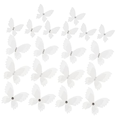 Hemobllo 20Stücke Schmetterlinge Applikationen mit Perlen für Kleidung DIY Aufnäher für Hochzeitskleider Spitze Einfach für Handwerksprojekte von Hemobllo