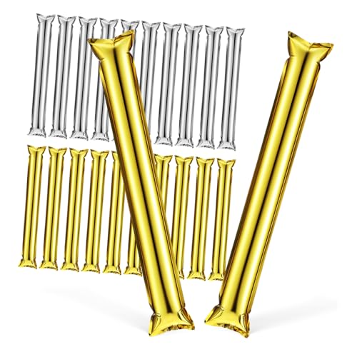 Hemobllo 24 Stück Cheerleading Sticks Zum Aufblasen Donnerstäbe Fußball Anfeuerungsveranstaltungen Für Sportspiele Poms Von Sporting Cheerleading Aufblasbare Krachmacher Sticks von Hemobllo