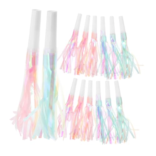 Hemobllo 24 Stück Quastenpfeife Hörner Party Geburtstags-gebläse Noisemaker Blowouts Krachmacher Musikalischer Knaller Krachmacher Blowouts Pfeifen Plastik von Hemobllo