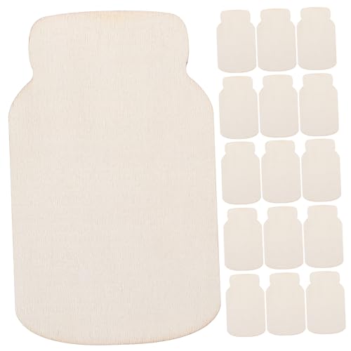 Hemobllo 24 Stück Teiliges Naturbelassene Holzschilder Mason Jar Form zum Bemalen DIY Holzplättchen Blanko Glatte Oberfläche für Dekorationen und Kreative Bastelprojekte von Hemobllo