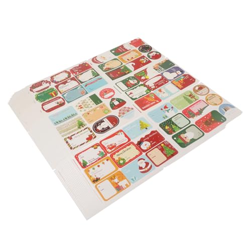 Hemobllo 24 Stück Teiliges Weihnachtsgeschenketiketten Selbstklebende Papieraufkleber mit Handgeschriebenem Stil Bunte Namensetiketten für Geschenke und Papiertüten Weihnachtsdeko von Hemobllo