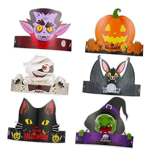 Hemobllo 24Stücke Halloween Papierhüte Lustige Dekoration für Kostümpartys Geburtstagsfeiern und Halloween Events für Erwachsene Wiederverwendbar und Vielseitig Einsetzbar von Hemobllo
