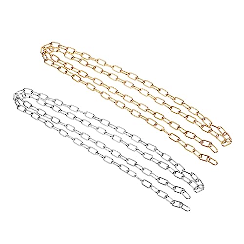 Hemobllo 2Rollen Ketten für Schmuckherstellung Stahl und Goldfarbe für DIY Projekte Kette mit Kettengliedern und Quetschperlen Vielseitig Einsetzbar Hemobllo 2Rollen Ketten für Schmuckherstellung Stahl und Goldfarbe für DIY Projekte Kette mit Kettengliedern und Quetschperlen Vielseitig Einsetzbar von Hemobllo