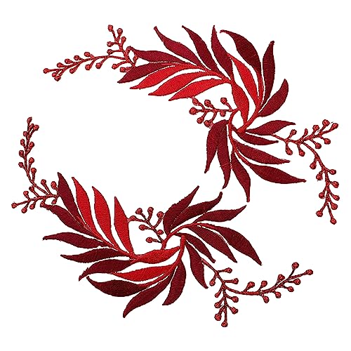 Hemobllo 2Stücke Stickerei Patches für Kleidung Dekorative Applikationen Weinrot zum Verzieren von Kostümen und Kleidung Hochwertiges Material Sicher von Hemobllo