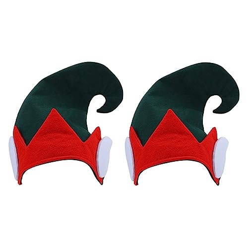 Hemobllo 2Stücke Weihnachtselfen Hüte Aus Lustige Weihnachtsmützen Für Erwachsene Und Kostüm Requisite Für Weihnachtsfeier Und Festliche Anlässe von Hemobllo
