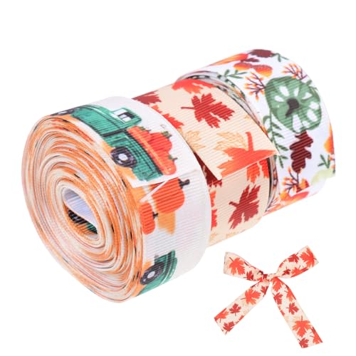Hemobllo 3 Rollen Herbstliche Geschenkband Polyester Strapazierfähige Dekorative Kürbis Motivbänder für DIY Verpackung Erntedankfest und Partydeko Hemobllo 3 Rollen Herbstliche Geschenkband Polyester Strapazierfähige Dekorative Kürbis Motivbänder für DIY Verpackung Erntedankfest und Partydeko von Hemobllo