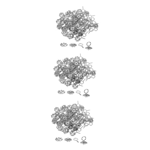 Hemobllo 3 Sätze Perlenkappen zur Schmuckherstellung Schlüssel Armbandherstellung Armbandperlen Schmuckperlenkappen Endkappen zur Schmuckherstellung Legierung Silver von Hemobllo