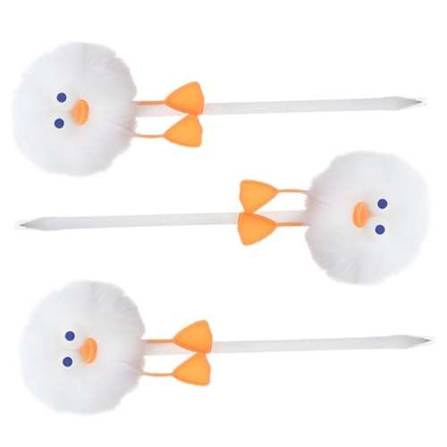 Hemobllo 3 Stück Kugelschreiber mit Flauschigem Enten Pompon Niedliche Schreibstifte für Mädchen Komfortabler Griff Langlebig für Journaling Schule Büro und von Hemobllo