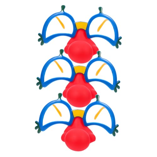 Hemobllo 3 Stück Lustige Clown-brille Mit Kleiner Nase, Party, Cosplay, Karneval, Brillen, Dekorative Requisiten, Clown-brille, Cosplay-nasen-requisiten von Hemobllo