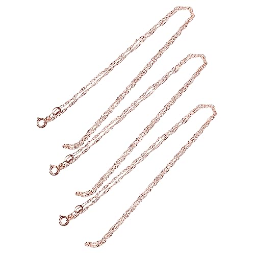 Hemobllo 3 Stück Roségold Beschichtete Kupfer Schmuckketten für DIY Halsketten Herstellung Glatte Oberfläche Sicher für Damen und Mädchen für Anhänger und Geschenkideen von Hemobllo