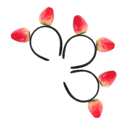 Hemobllo 3 Stück Teiliges Erdbeer Haarband Doppelkopf Lustiger Kopfschmuck für Themenpartys Halloween Kinderfest und Kostüm Auffälliges Robustes Accessoire für Feierlichkeiten von Hemobllo