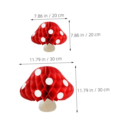 Hemobllo 3 Stück Teiliges Pilz Honigwaben Deko Hängende Weihnachtsornamente Vielseitige Party und Geburtstagsdeko Einfache Montage Elegante Tisch und Raumdekoration für Taufe Hochzeit von Hemobllo