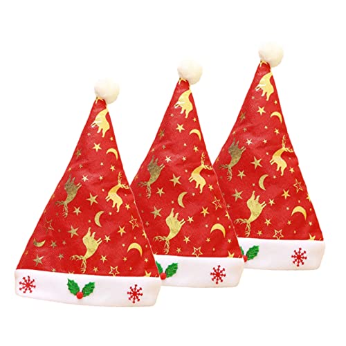 Hemobllo 3 Stück Teiliges Weihnachtsmützen Santa Mütze mit Golddruck und Schneeflocken Atmungsaktiv Vielseitig als Partydekoration Kostümzubehör für Erwachsene und Festliche Xmas Hüte Hemobllo 3 Stück Teiliges Weihnachtsmützen Santa Mütze mit Golddruck und Schneeflocken Atmungsaktiv Vielseitig als Partydekoration Kostümzubehör für Erwachsene und Festliche Xmas Hüte von Hemobllo