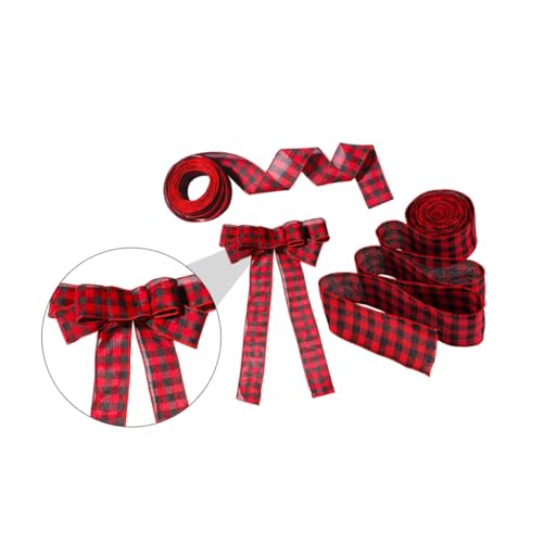 Hemobllo 3 Stück Weihnachtsschleifen Kariertes Geschenkband aus Leinen für Verpackung Weihnachtsbaum Rot Schwarz Festliche Dekoration Hemobllo 3 Stück Weihnachtsschleifen Kariertes Geschenkband aus Leinen für Verpackung Weihnachtsbaum Rot Schwarz Festliche Dekoration von Hemobllo