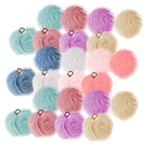 Hemobllo 30 Stück Teiliges Bunte Wollfaden Anhänger DIY Schmuck Charms Flauschige Kugeln Ohrring Zubehör für Schlüsselanhänger Schmuckherstellung Bastelbedarf von Hemobllo