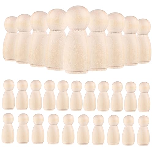 Hemobllo 30 Stück Teiliges Unbemalter Holz Peg Puppen Weiblich DIY Bastelset für Blanke Holzfiguren zum Bemalen Kreative Handwerksmaterialien für Mädchen und Jungen Hemobllo 30 Stück Teiliges Unbemalter Holz Peg Puppen Weiblich DIY Bastelset für Blanke Holzfiguren zum Bemalen Kreative Handwerksmaterialien für Mädchen und Jungen von Hemobllo