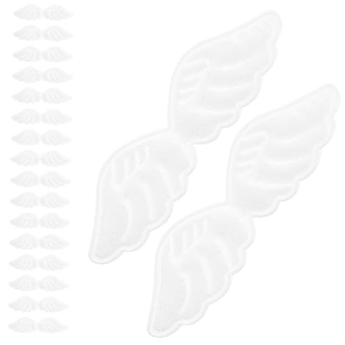 Hemobllo 30 Stück Teiliges Weiße Angel Wing Bügelpatches Dekorative Stoffapplikationen zum Aufnähen und Reparieren von Kleidung Taschen und Socken DIY Zubehör für Kinderkostüme und von Hemobllo