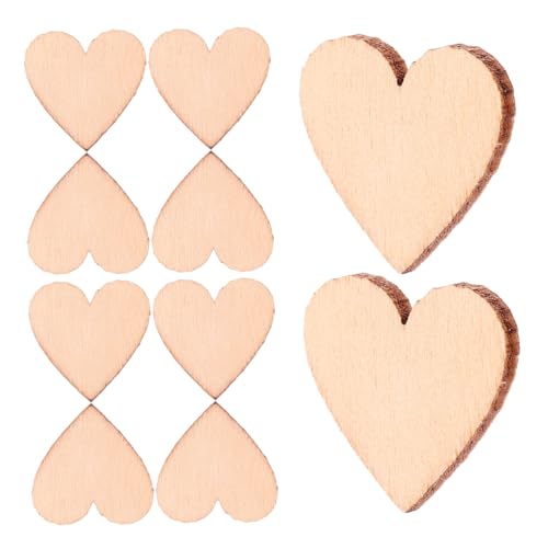 Hemobllo 300 Stück Naturbelassene Holzherzen für DIY Bastelprojekte Robuste Herzscheiben für Tischdeko Hochzeiten Valentinstag und Romantische Partydekorationen von Hemobllo